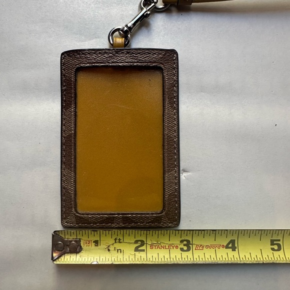 Coach Brown and Yellow Lanyard Card Holder - Picture 2 of 3